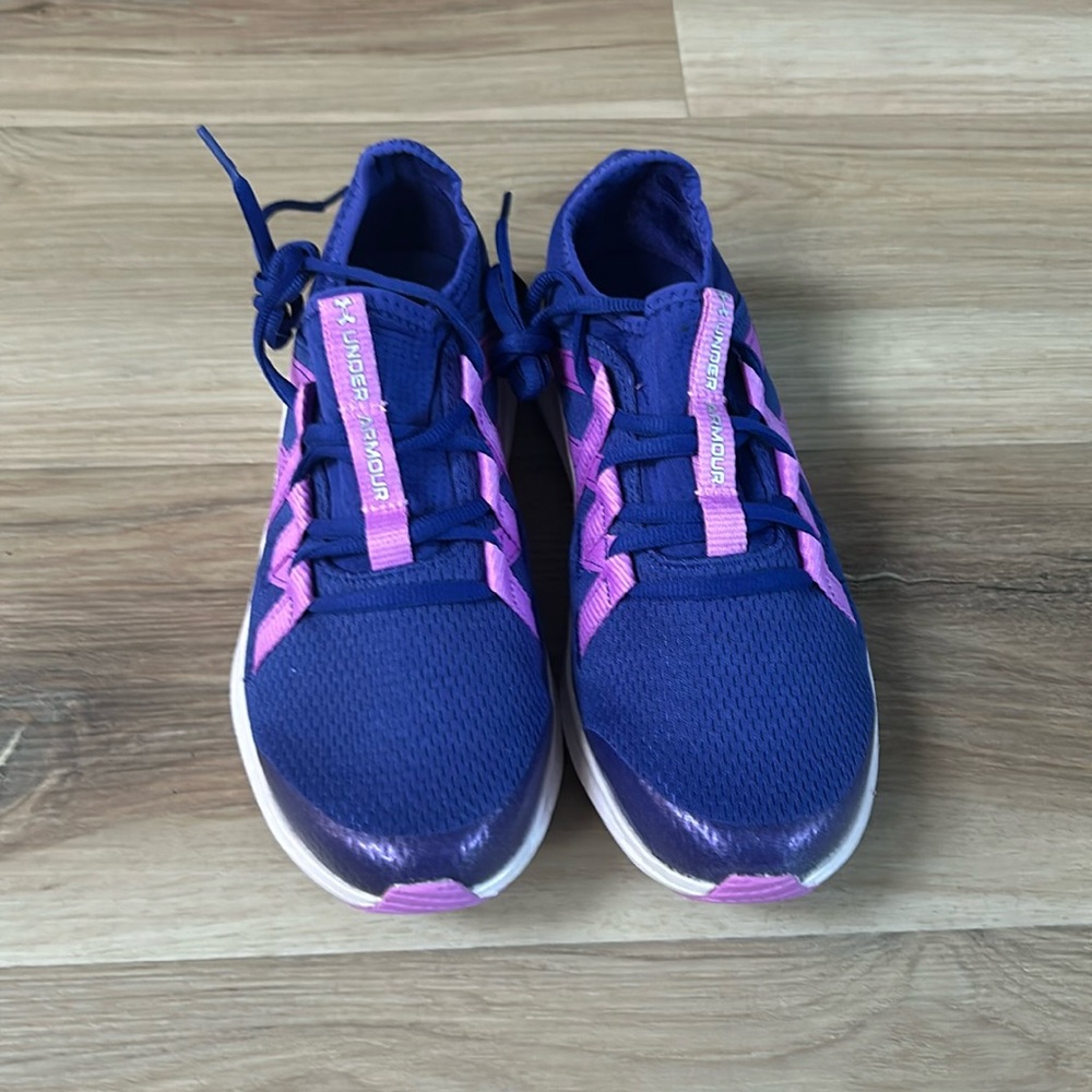Girls Purple Lace Up Under Armour Sneakers Size 6